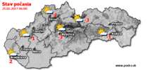 Stav počasia - Slovensko (25.02.2017 o 6.00 hod.)