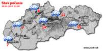 Stav počasia - Slovensko (28.04.2017 o 12.00 hod.)