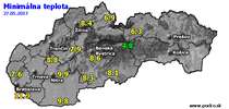 Minimálna teplota - dnes (27.05.2017)