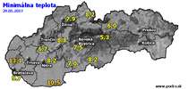 Minimálna teplota - dnes (29.05.2017)