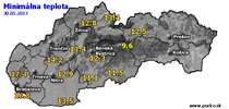 Minimálna teplota - dnes (30.05.2017)