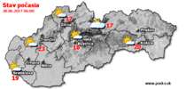 Stav počasia - Slovensko (28.06.2017 o 6.00 hod.)