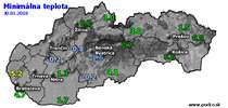 Minimálna teplota - dnes (30.01.2018)