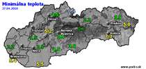 Minimálna teplota - dnes (27.04.2018)