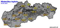 Minimálna teplota - dnes (29.05.2018)