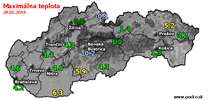 Maximálna teplota - dnes (29.01.2019)