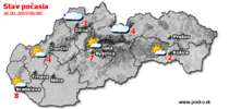 Stav počasia - Slovensko (26.02.2019 o 6.00 hod.)