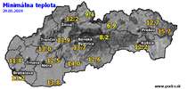 Minimálna teplota - dnes (29.05.2019)