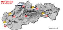 Stav počasia - Slovensko (28.09.2019 o 6.00 hod.)