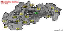 Maximálna teplota - dnes (27.11.2019)