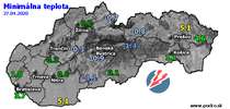 Minimálna teplota - dnes (27.04.2020)