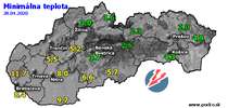 Minimálna teplota - dnes (28.04.2020)