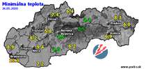 Minimálna teplota - dnes (26.05.2020)