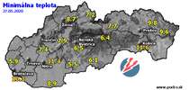 Minimálna teplota - dnes (27.05.2020)