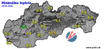 Minimálna teplota - dnes (28.05.2020)