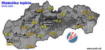 Minimálna teplota - dnes (29.05.2020)