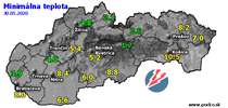 Minimálna teplota - dnes (30.05.2020)