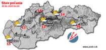 Stav počasia - Slovensko (30.06.2020 o 6.00 hod.)