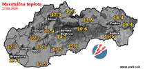 Maximálna teplota - dnes (27.09.2020)