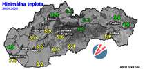 Minimálna teplota - dnes (28.09.2020)