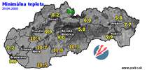 Minimálna teplota - dnes (29.09.2020)