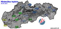 Minimálna teplota - dnes (28.04.2021)