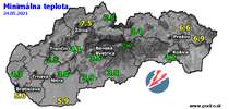 Minimálna teplota - dnes (24.05.2021)