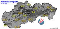 Minimálna teplota - dnes (25.05.2021)