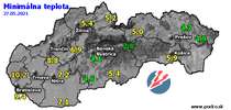 Minimálna teplota - dnes (27.05.2021)