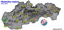 Minimálna teplota - dnes (28.05.2021)