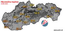 Maximálna teplota - dnes (23.09.2021)