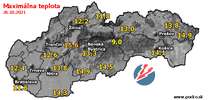 Maximálna teplota - dnes (26.10.2021)