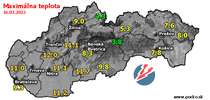 Maximálna teplota - dnes (16.03.2022)