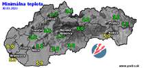 Minimálna teplota - dnes (30.03.2022)