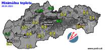 Minimálna teplota - dnes (28.04.2022)