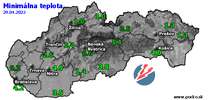 Minimálna teplota - dnes (29.04.2022)