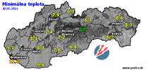 Minimálna teplota - dnes (30.05.2022)