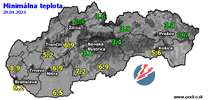 Minimálna teplota - dnes (29.04.2023)