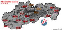 Maximálna teplota - dnes (21.05.2023)