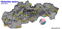 Minimálna teplota - dnes (28.06.2023)