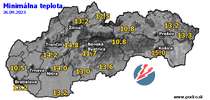 Minimálna teplota - dnes (26.09.2023)