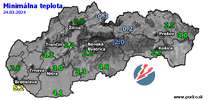 Minimálna teplota - dnes (24.03.2024)