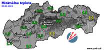 Minimálna teplota - dnes (29.03.2024)