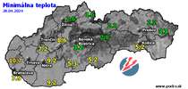 Minimálna teplota - dnes (28.04.2024)