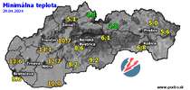 Minimálna teplota - dnes (29.04.2024)