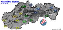 Minimálna teplota - dnes (18.10.2024)