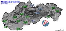 Minimálna teplota - dnes (19.11.2024)