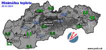 Minimálna teplota - dnes (20.12.2024)